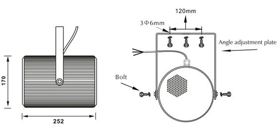 Bâti de mur de haut-parleur de projection de PA de haut-parleur de musique de fond d'ODM double réglable