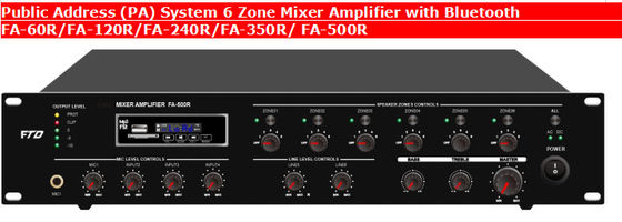 amplificateur audio d'amplificateur de mélangeur de 6 zones avec le bluetooth